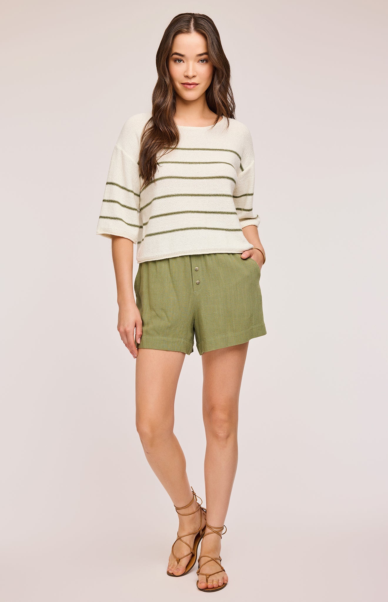 Amalfi Linen Short|color:Matcha