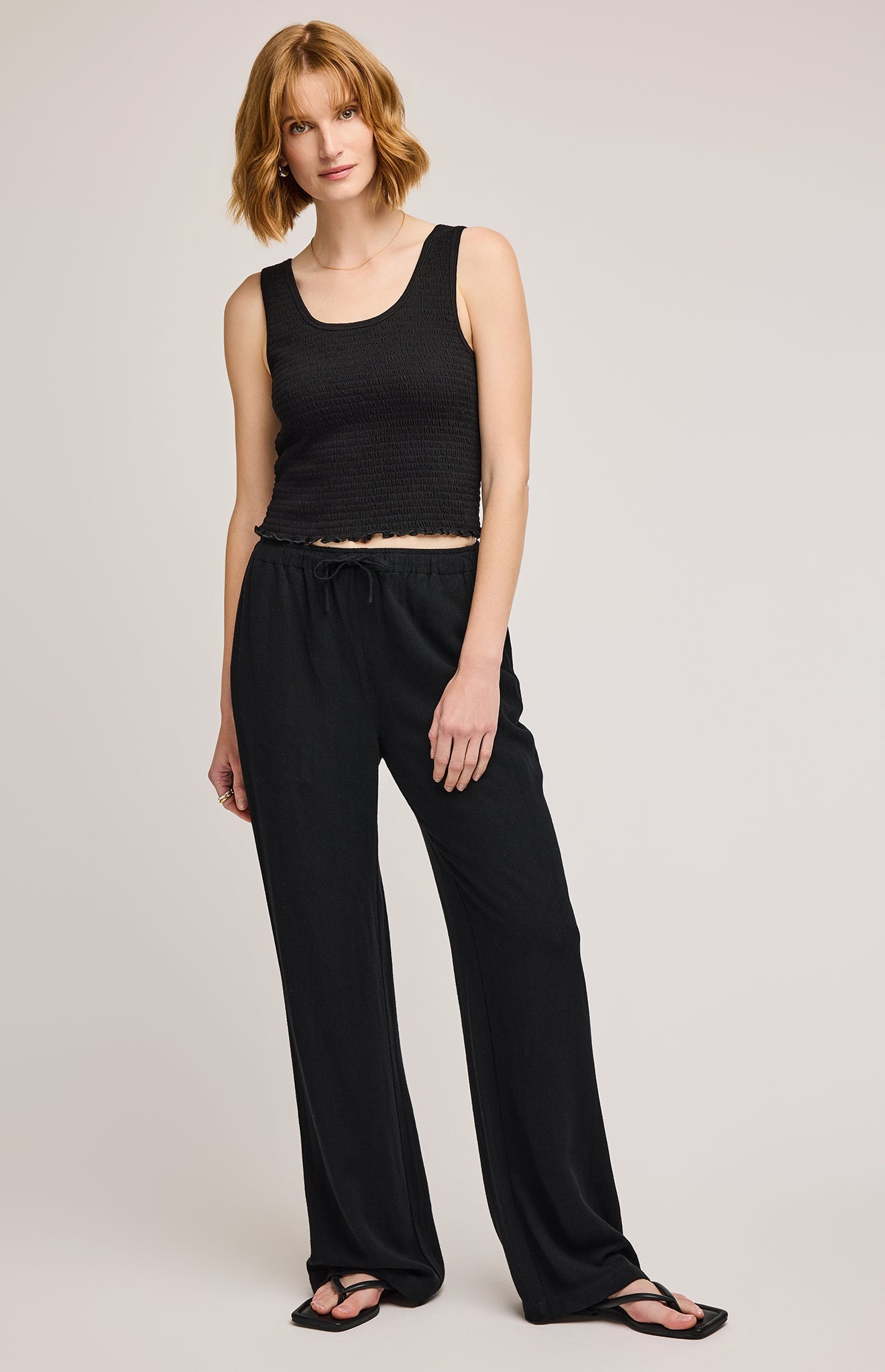 Finley Linen Pant|color:Black