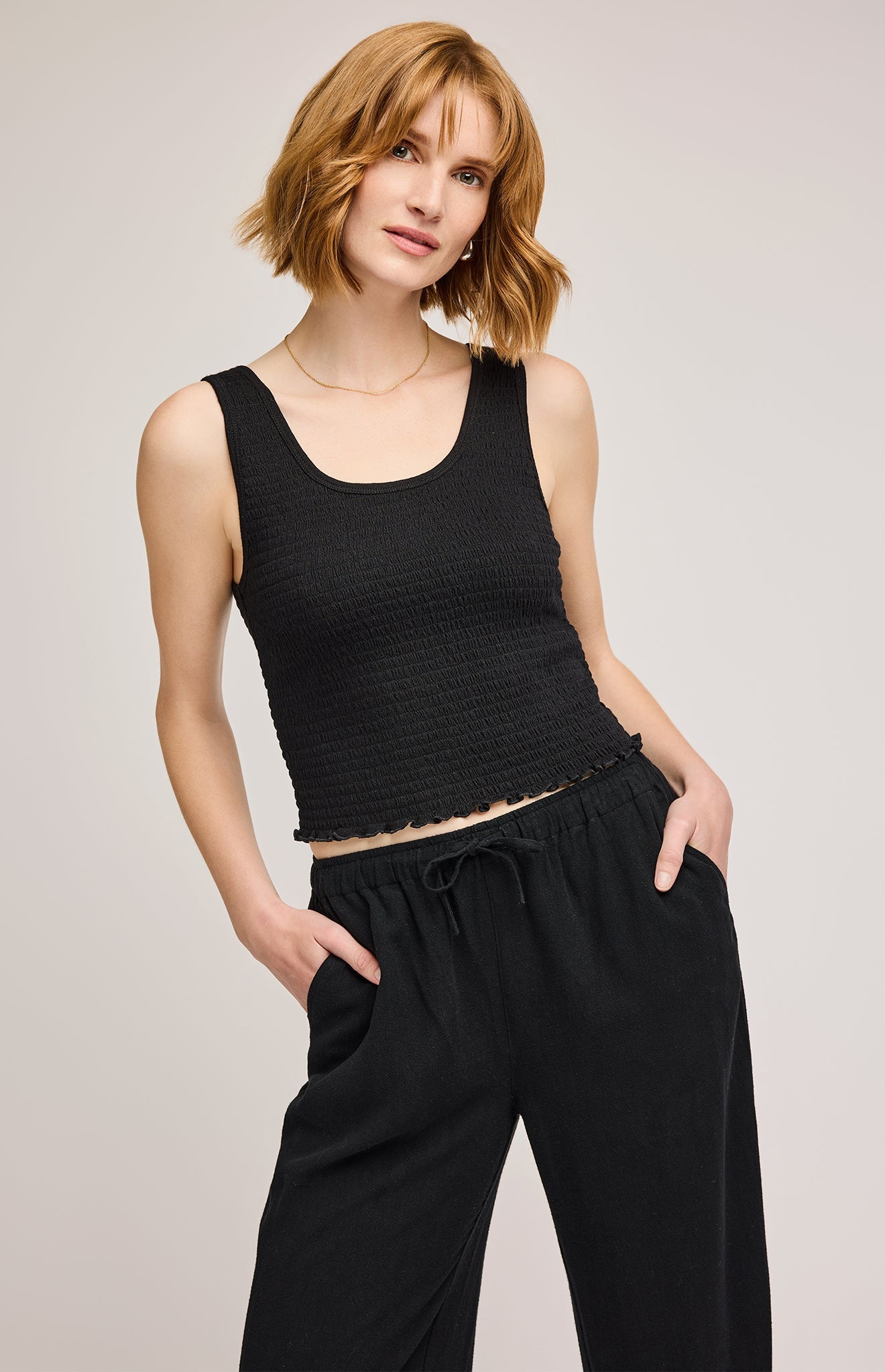 Finley Linen Pant|color:Black