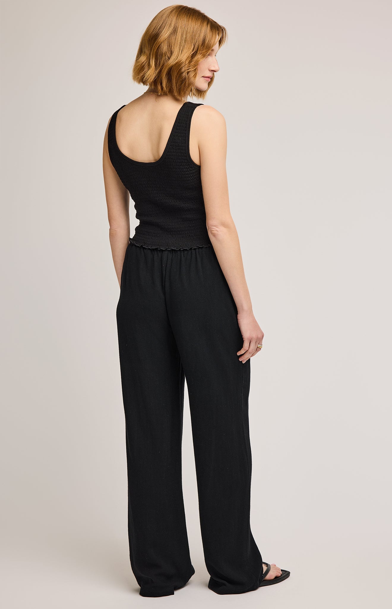 Finley Linen Pant|color:Black