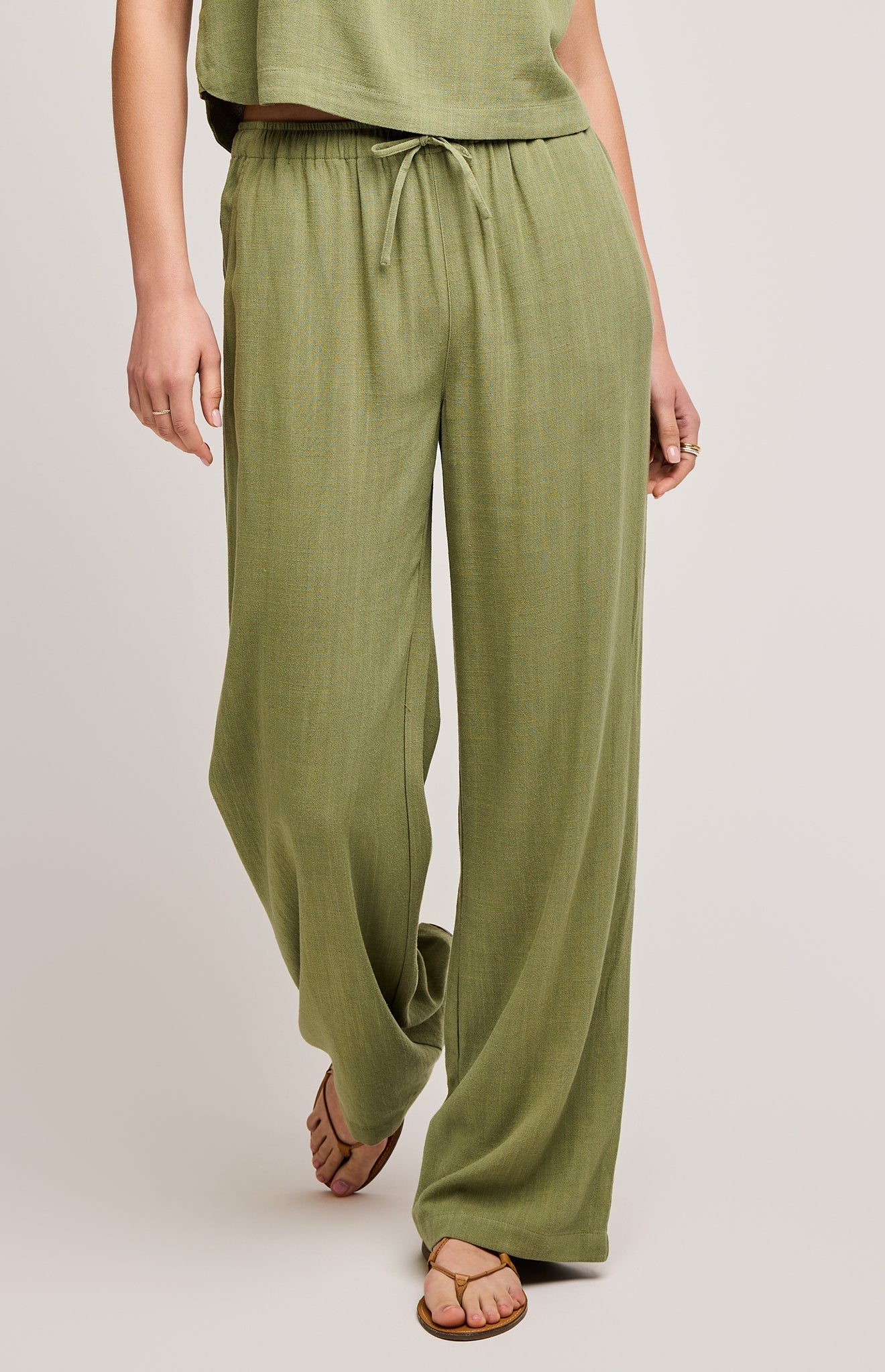 Finley Linen Pant|color:Matcha