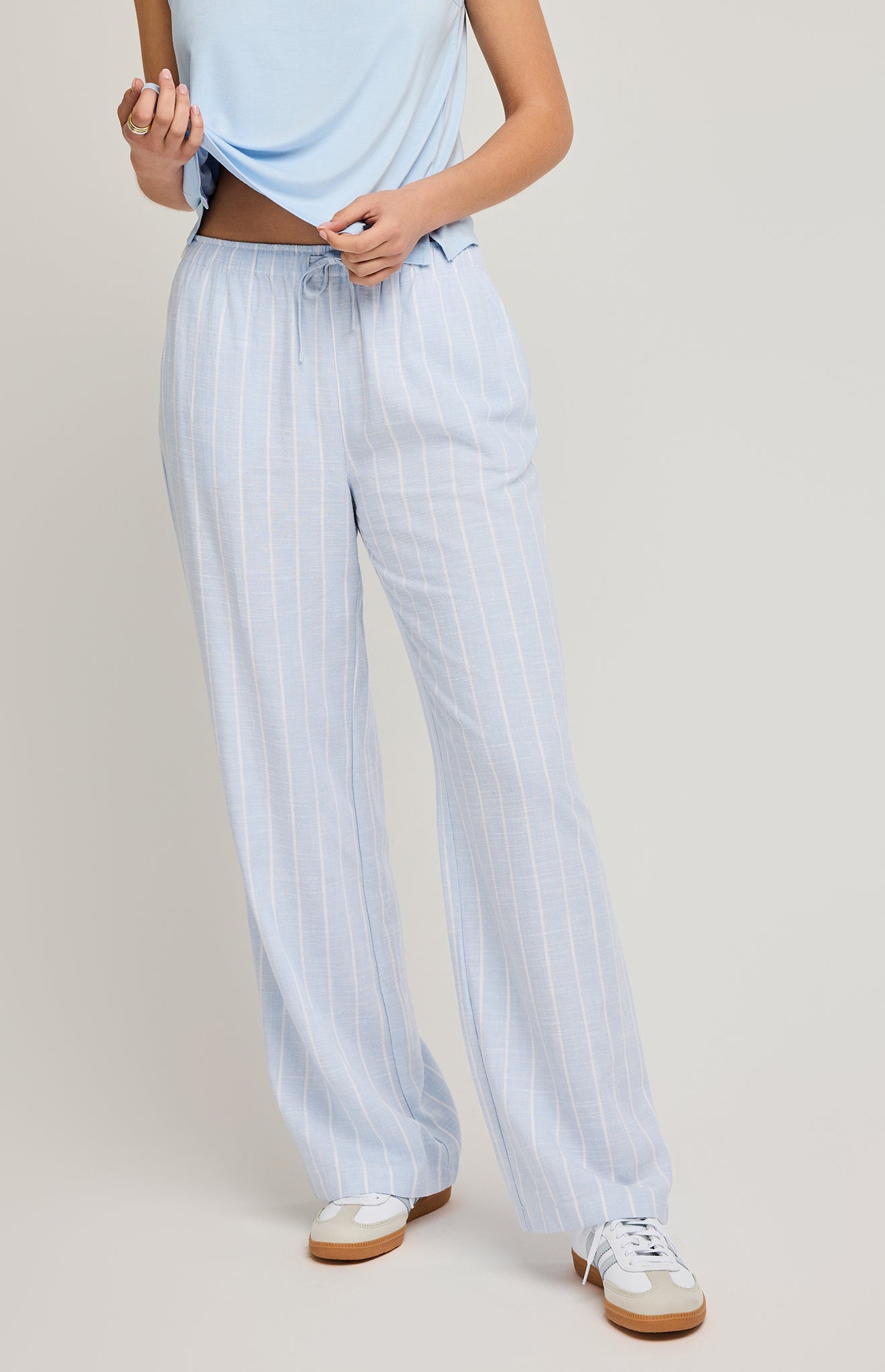 Finley Linen Pant|color:Sky Stripe