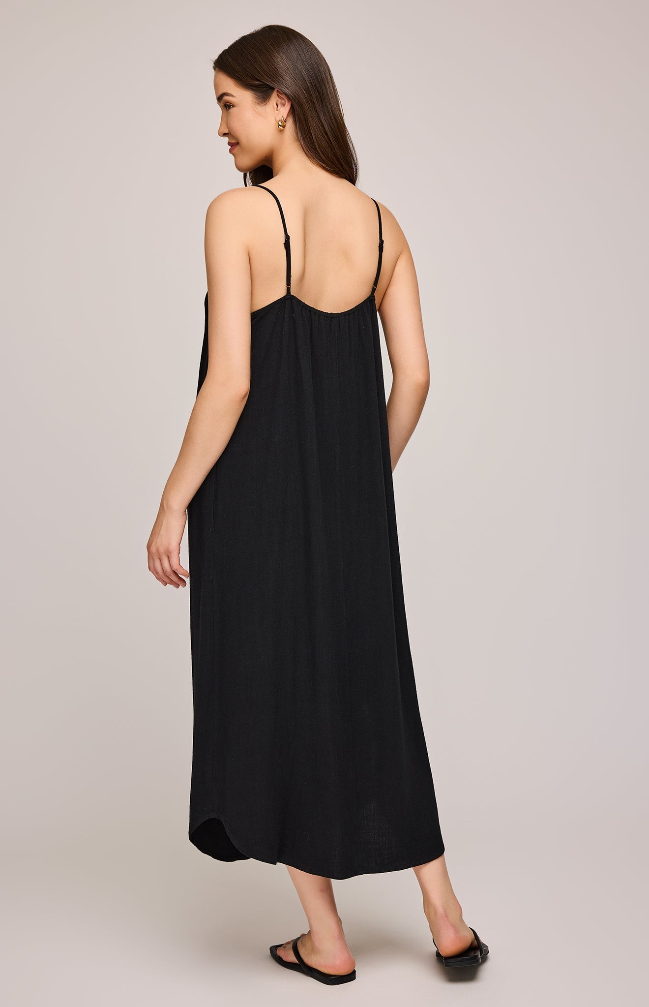 Brooke Linen Dress|color:Black