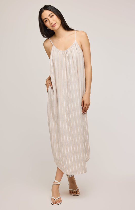 Brooke Linen Dress|color:Linen Stripe