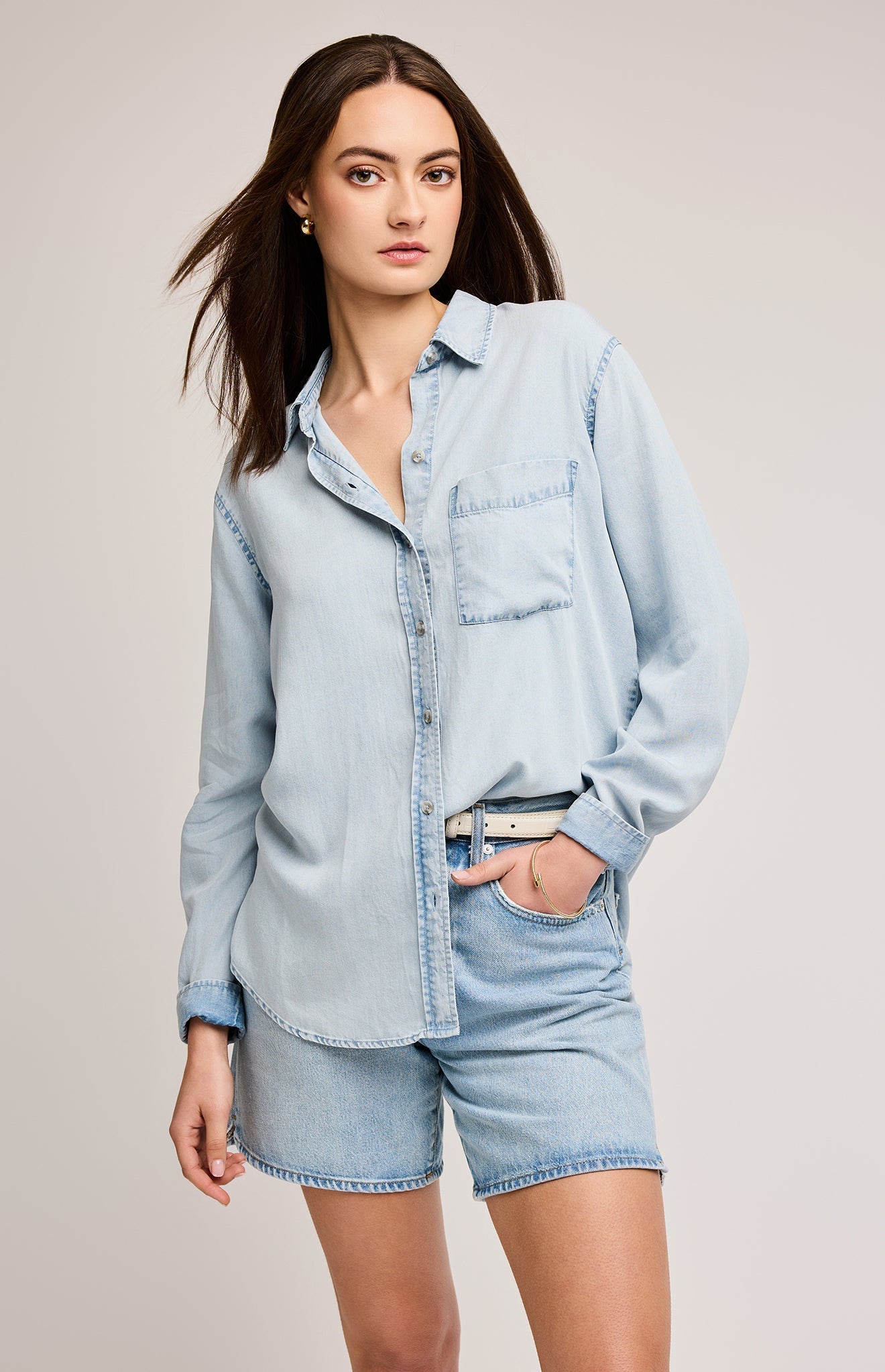 Ozzy Button Up Shirt|color:Light Blue