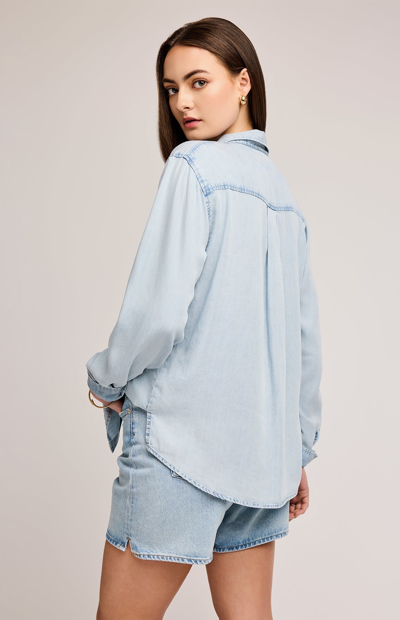 Ozzy Button Up Shirt|color:Light Blue