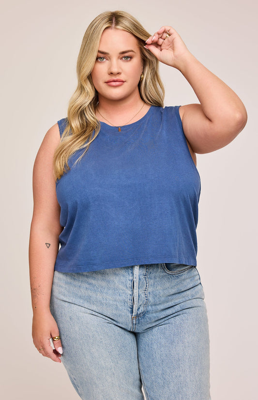 Kate Cotton Tank|color:Navy