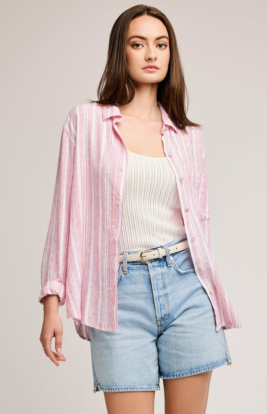 Luka Button Down Shirt|color:Red Stripe 