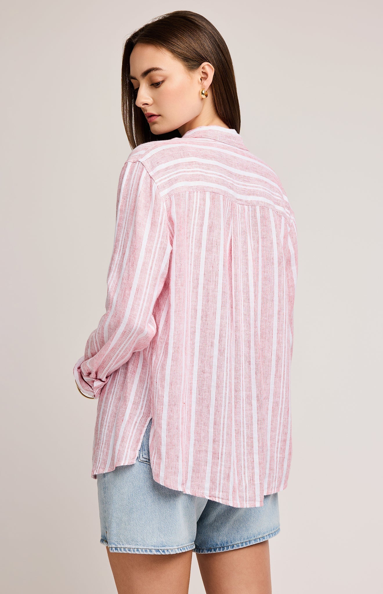 Luka Button Down Shirt|color:Red Stripe 