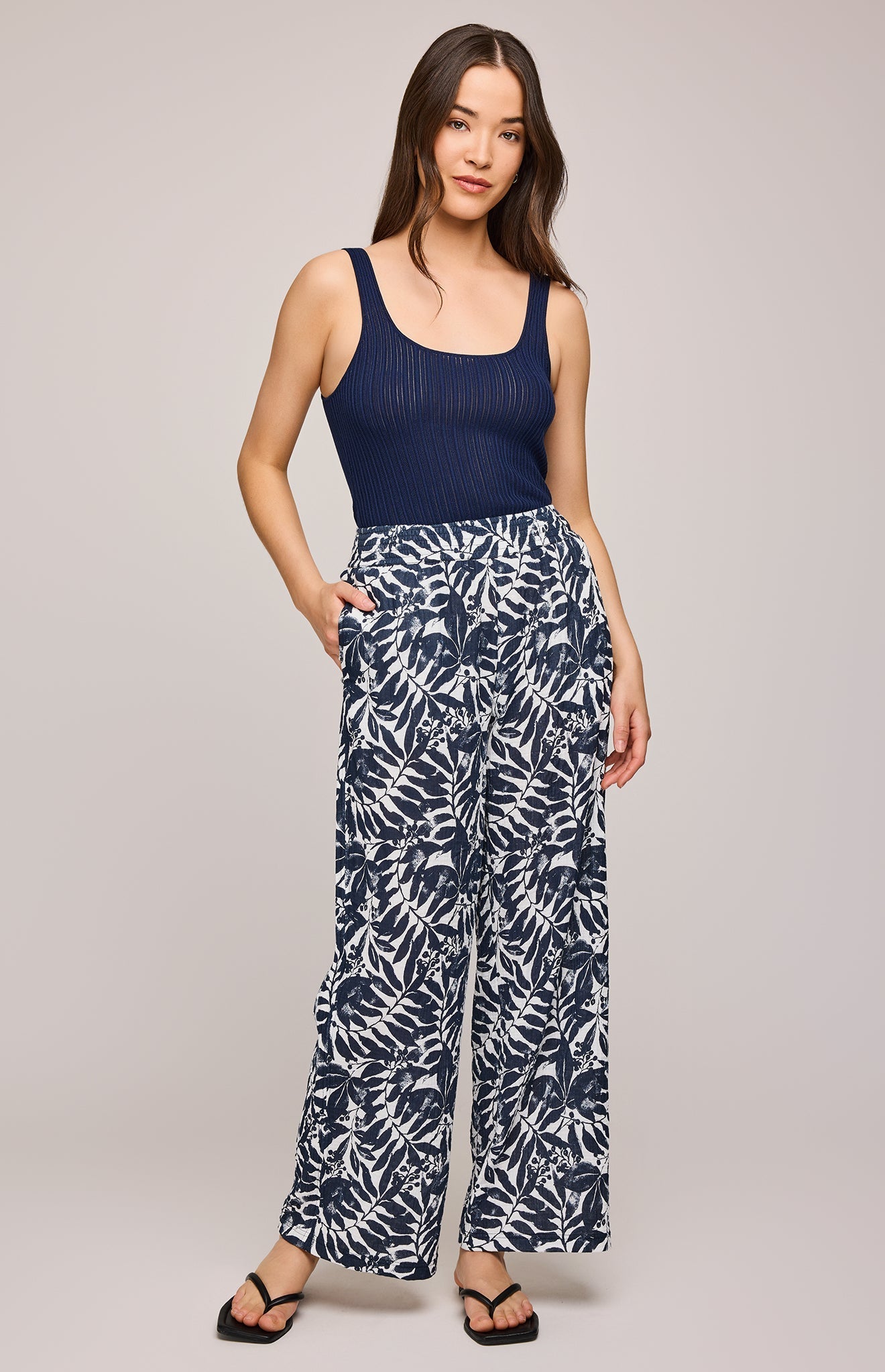 Adelaide Pant|color:Navy Tropic