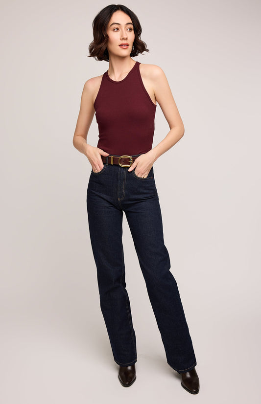 Ronan Ribbed Tank|color:Merlot