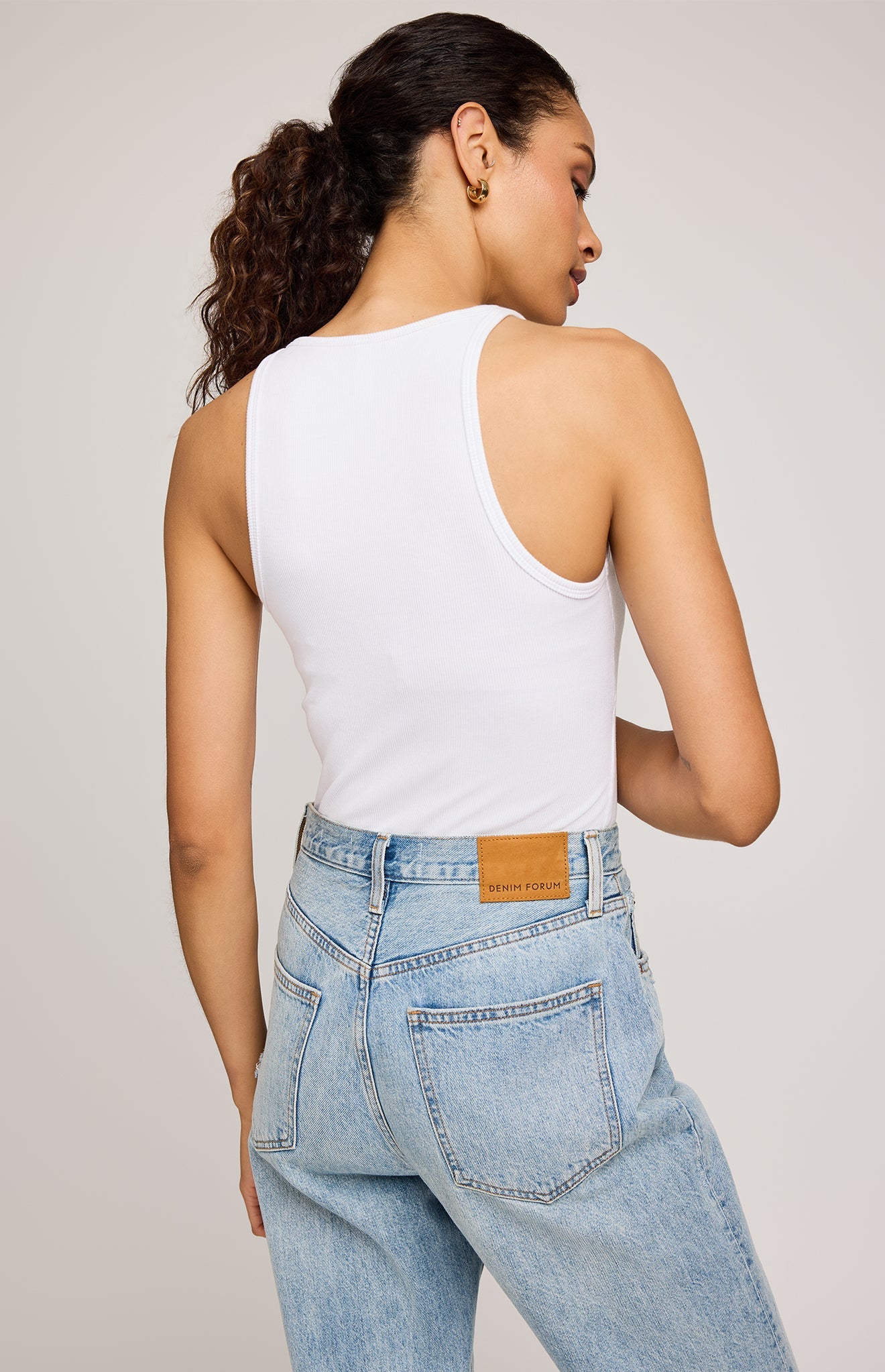 Ronan Ribbed Tank|color:White