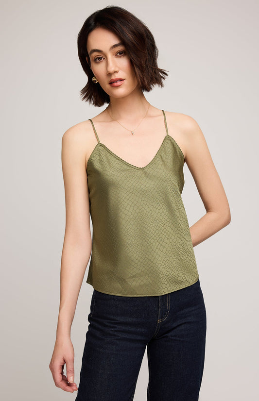 Priscilla Satin Tank|color:Ivy