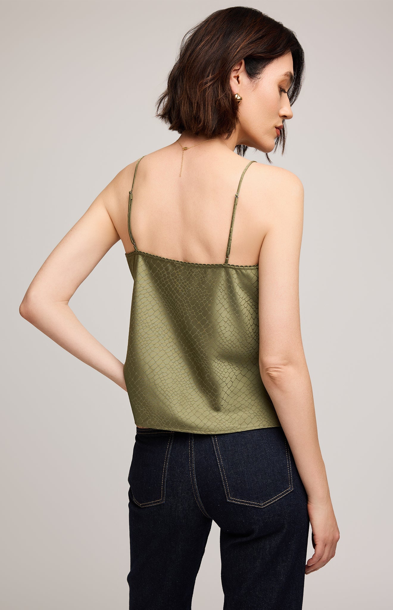 Priscilla Satin Tank|color:Ivy