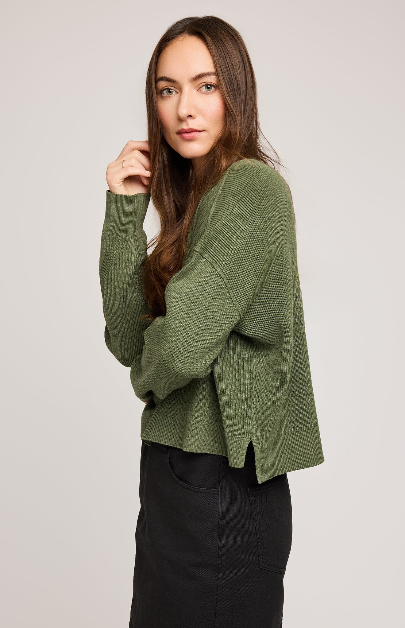 Echo Pullover Sweater|color:Heather Ivy