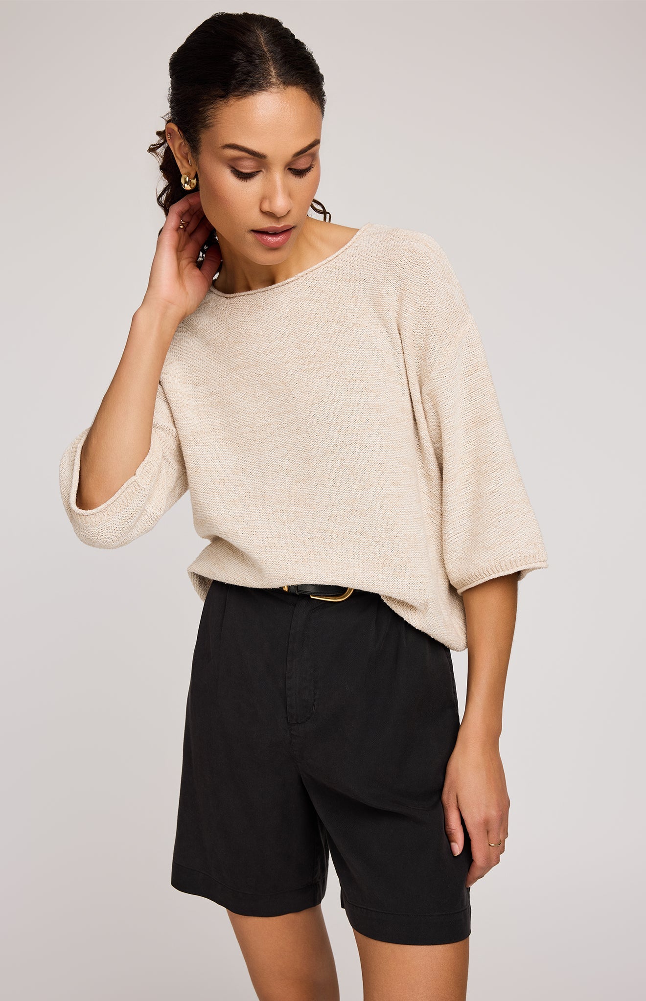 Kerrigan Knit Sweater|color:Heather Bone