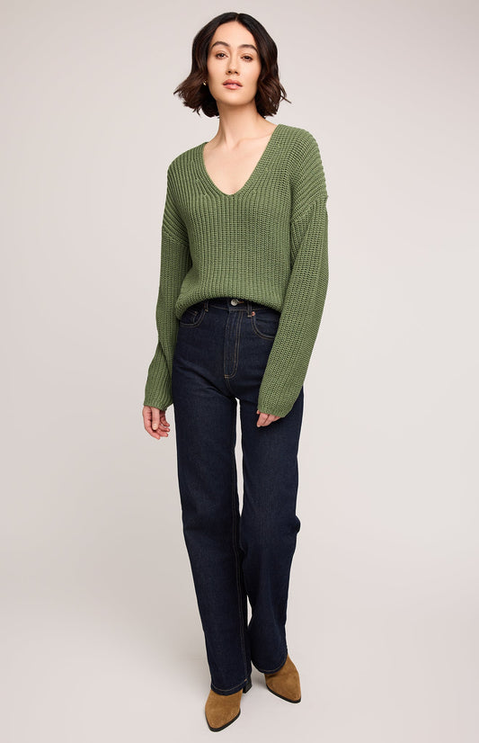Spencer V-Neck Knit Sweater|color:Ivy