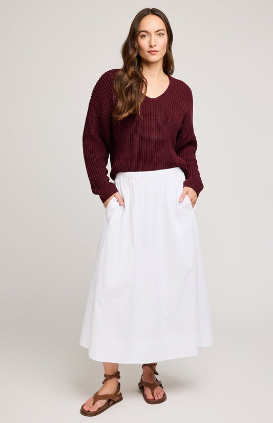 Spencer V-Neck Knit Sweater|color:Merlot