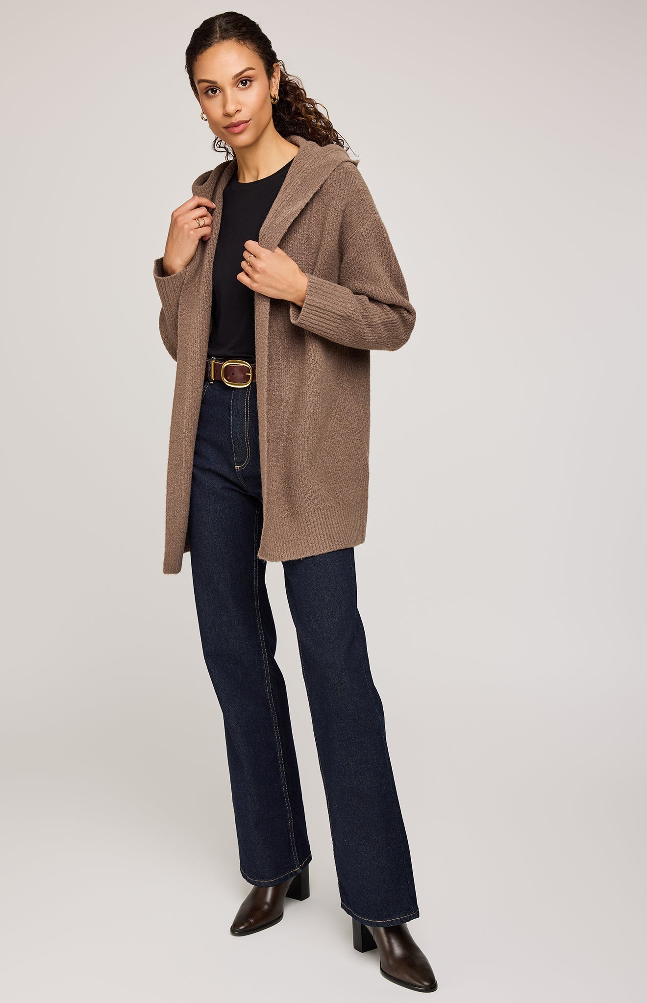 Ilana Cardigan|color:Heather Bark