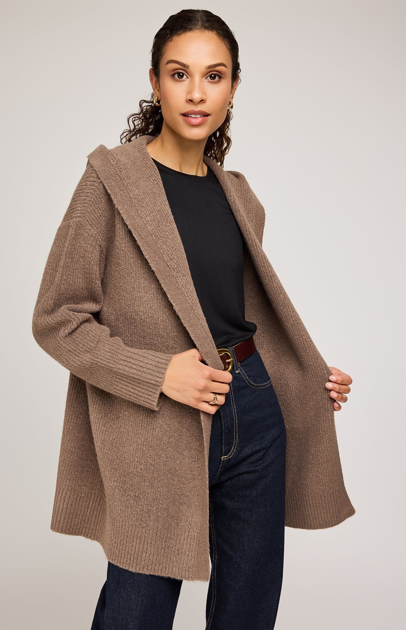 Ilana Cardigan|color:Heather Bark