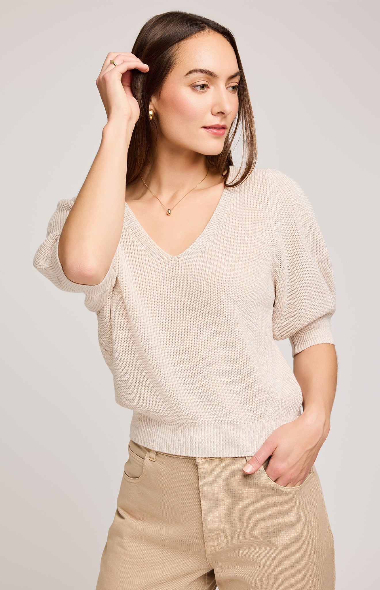 Phoebe Pullover Sweater|color:Heather Oatmeal