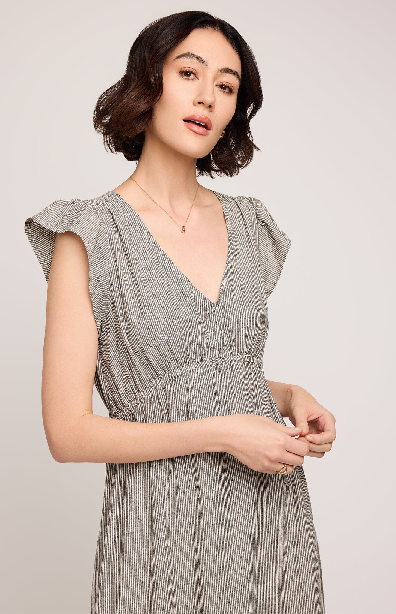 Eris Midi Dress|color:Black Stripe