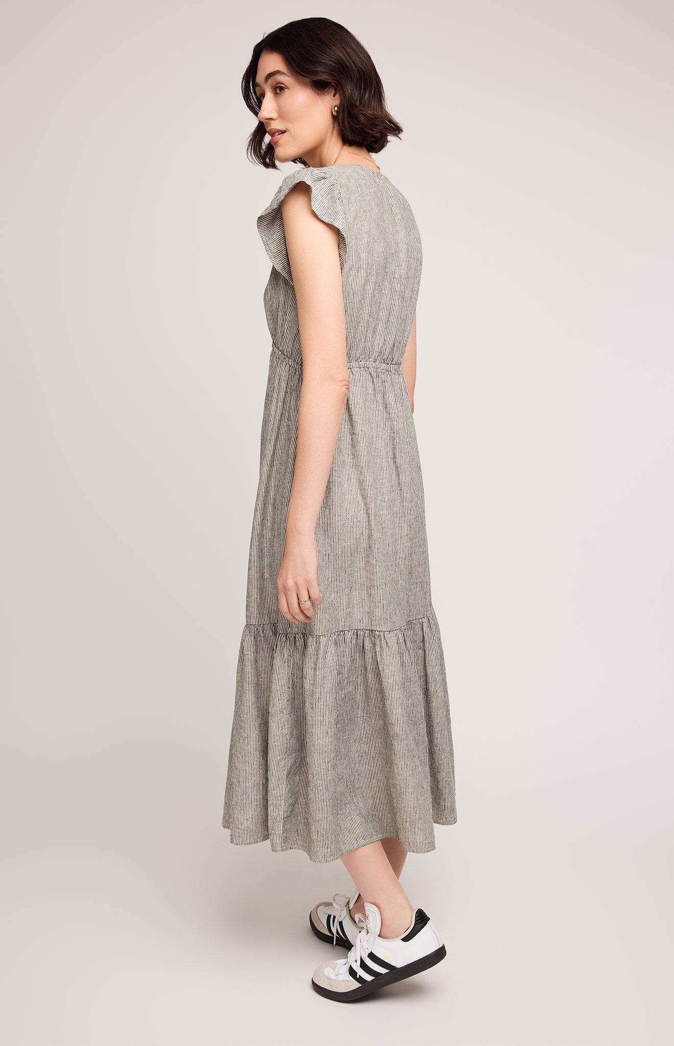 Eris Midi Dress|color:Black Stripe