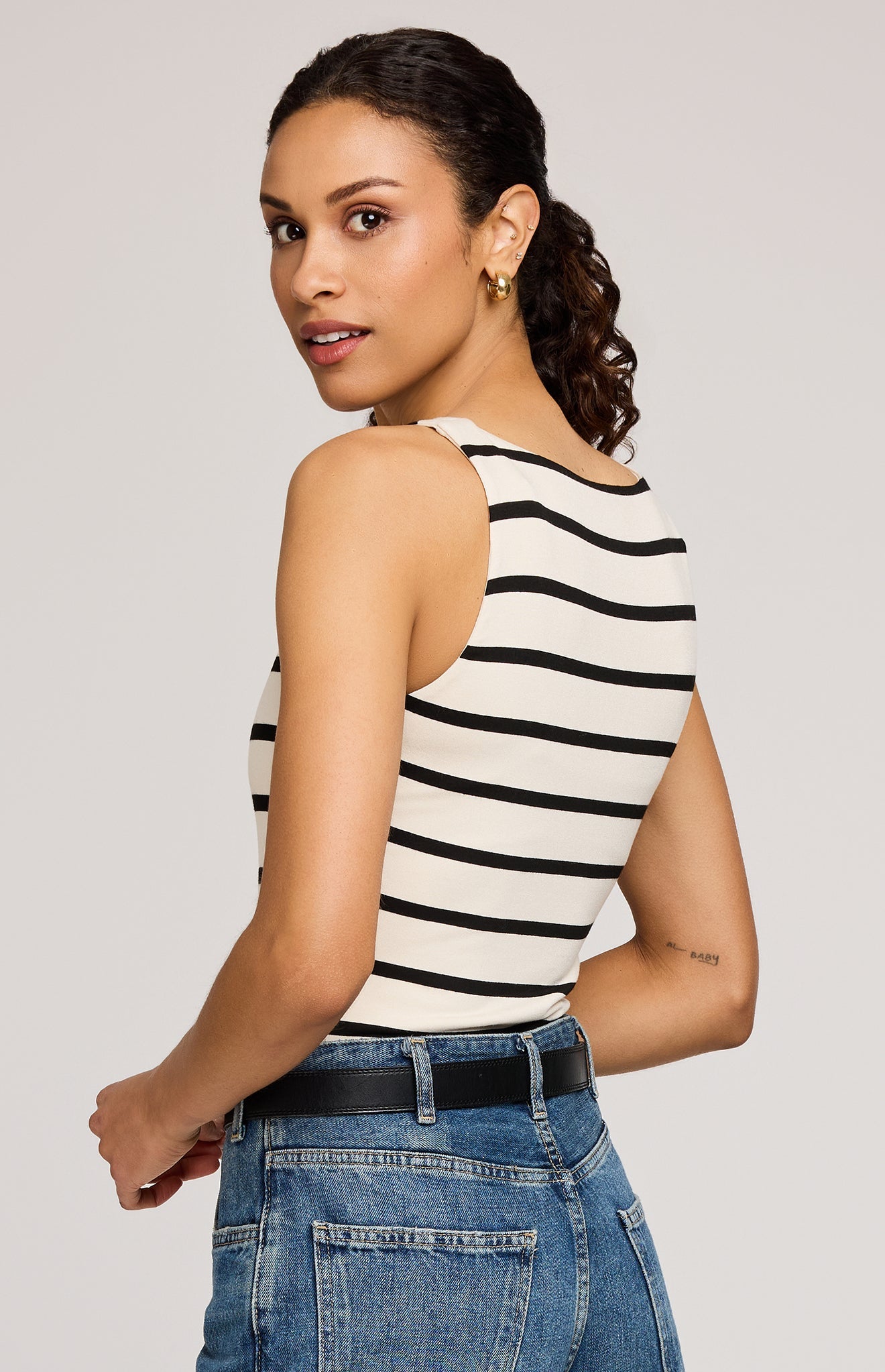 Cyrus Tank Top|color:Cream Stripe