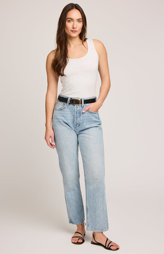 Jolie Ribbed Tank|color:Heather Ash