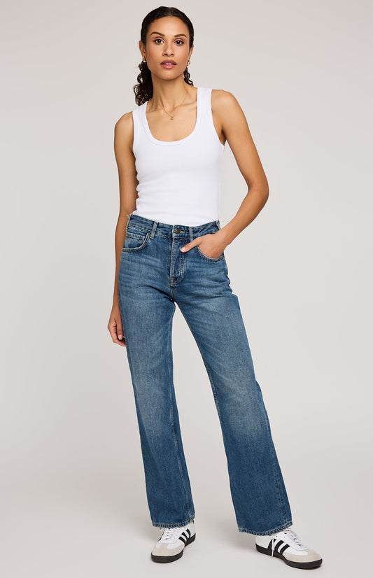 Jolie Ribbed Tank|color:White