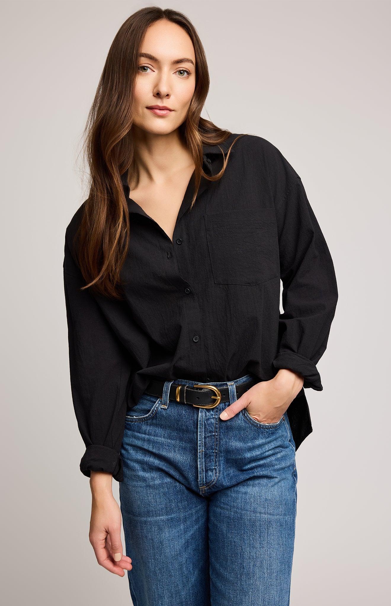 Callahan Button Down Shirt|color:Black