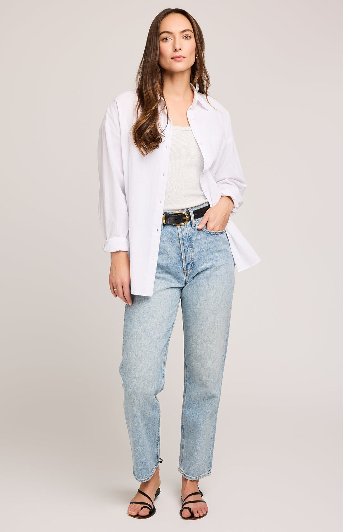 Callahan Button Down Shirt|color:White