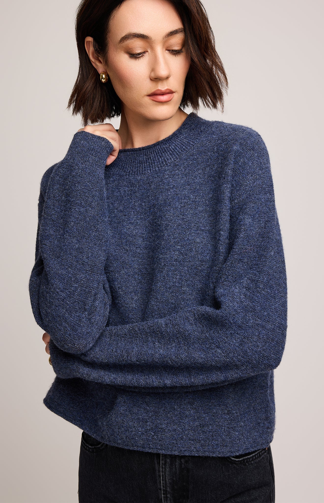 Wanda Pullover Sweater|color:Heather Blue