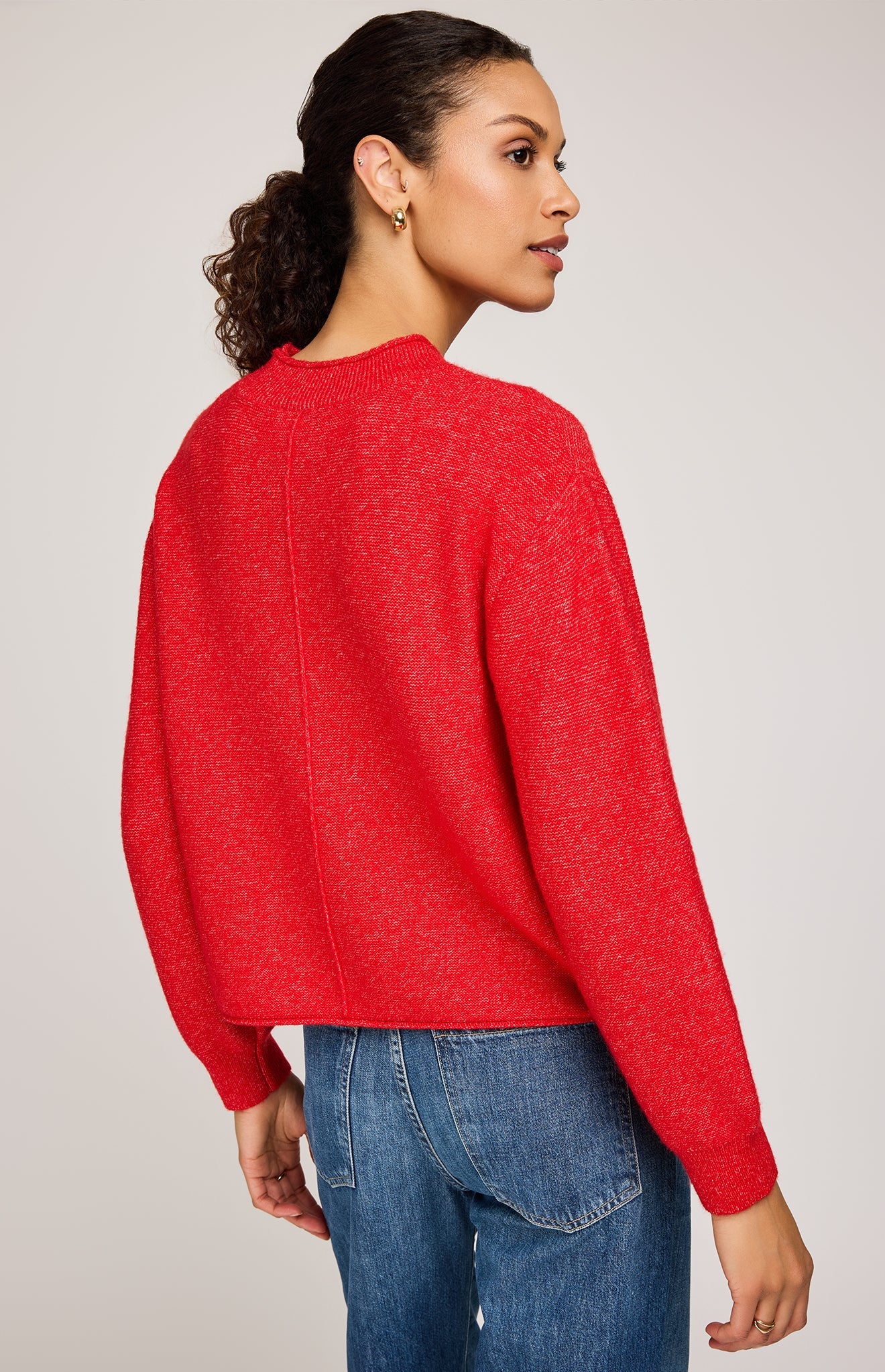 Wanda Pullover Sweater|color:Heather Red