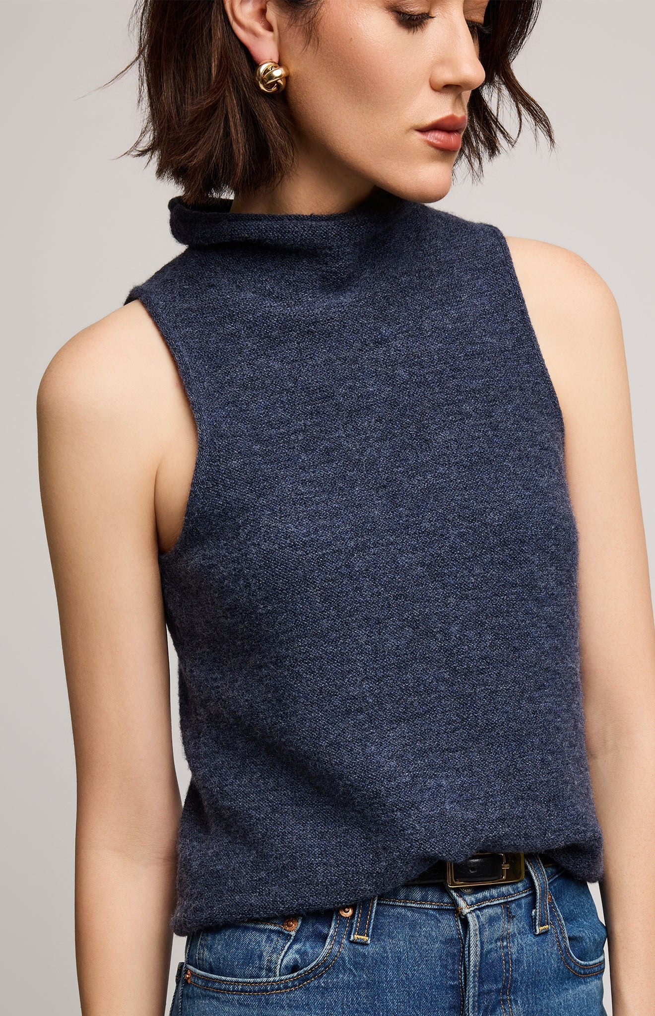 Orla Knit Sleeveless Top|color:Heather Blue