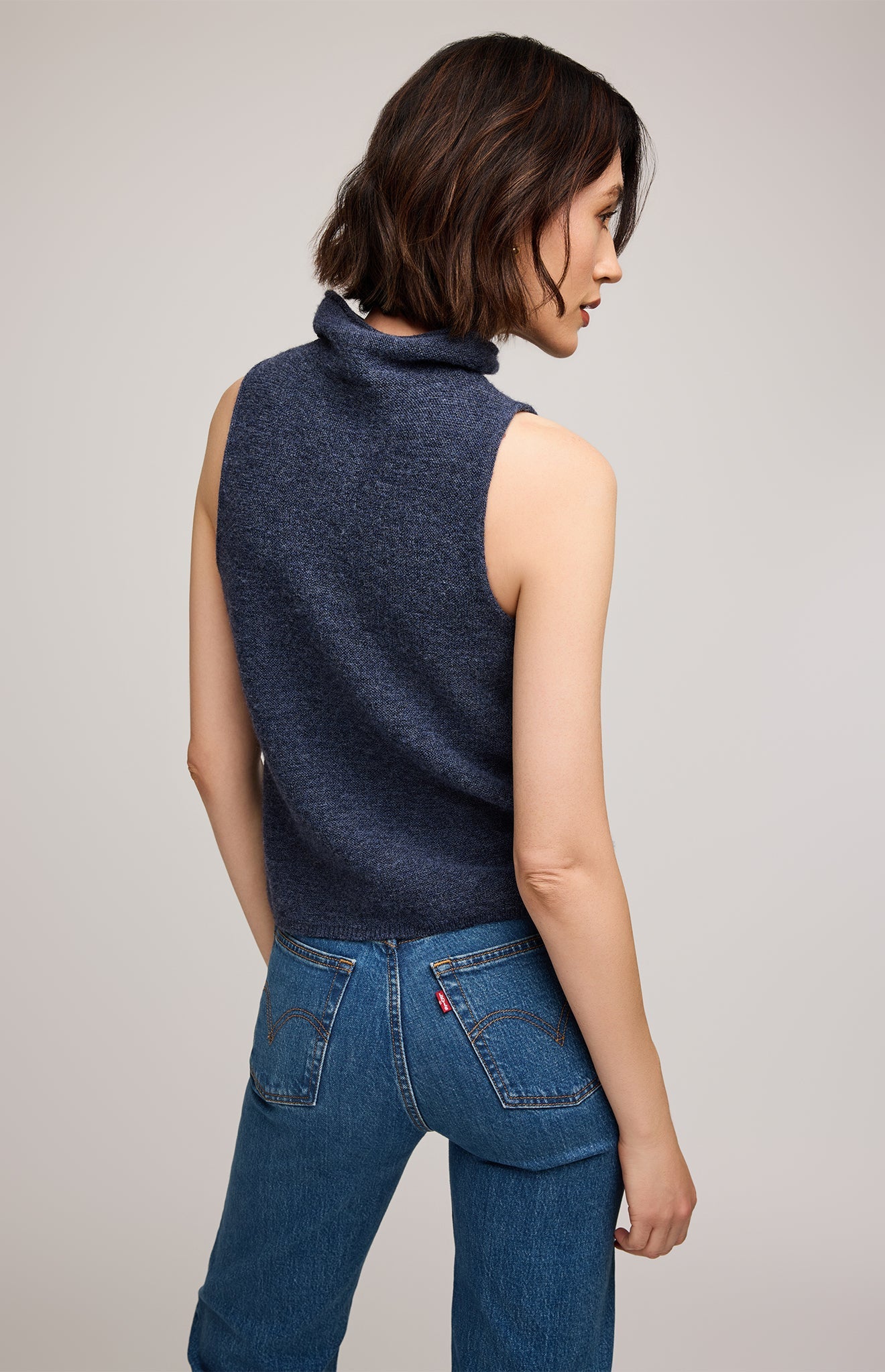 Orla Knit Sleeveless Top|color:Heather Blue