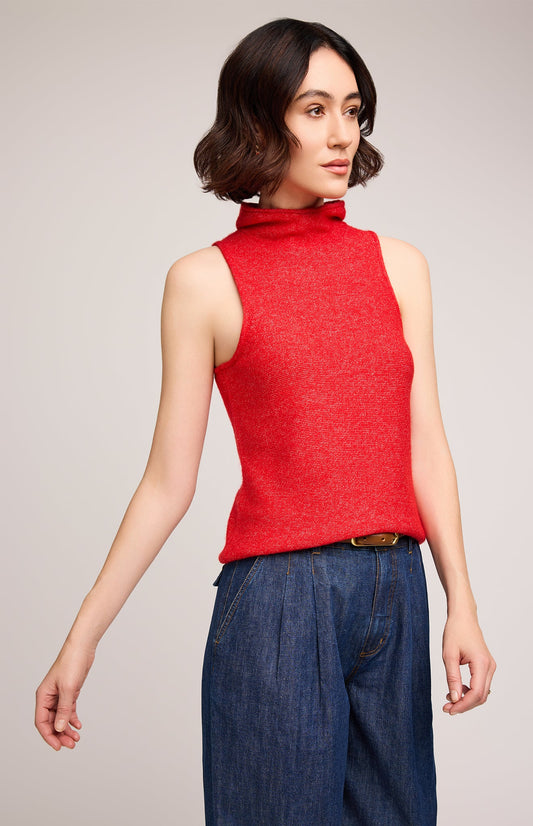 Orla Knit Sleeveless Top|color:Heather Red