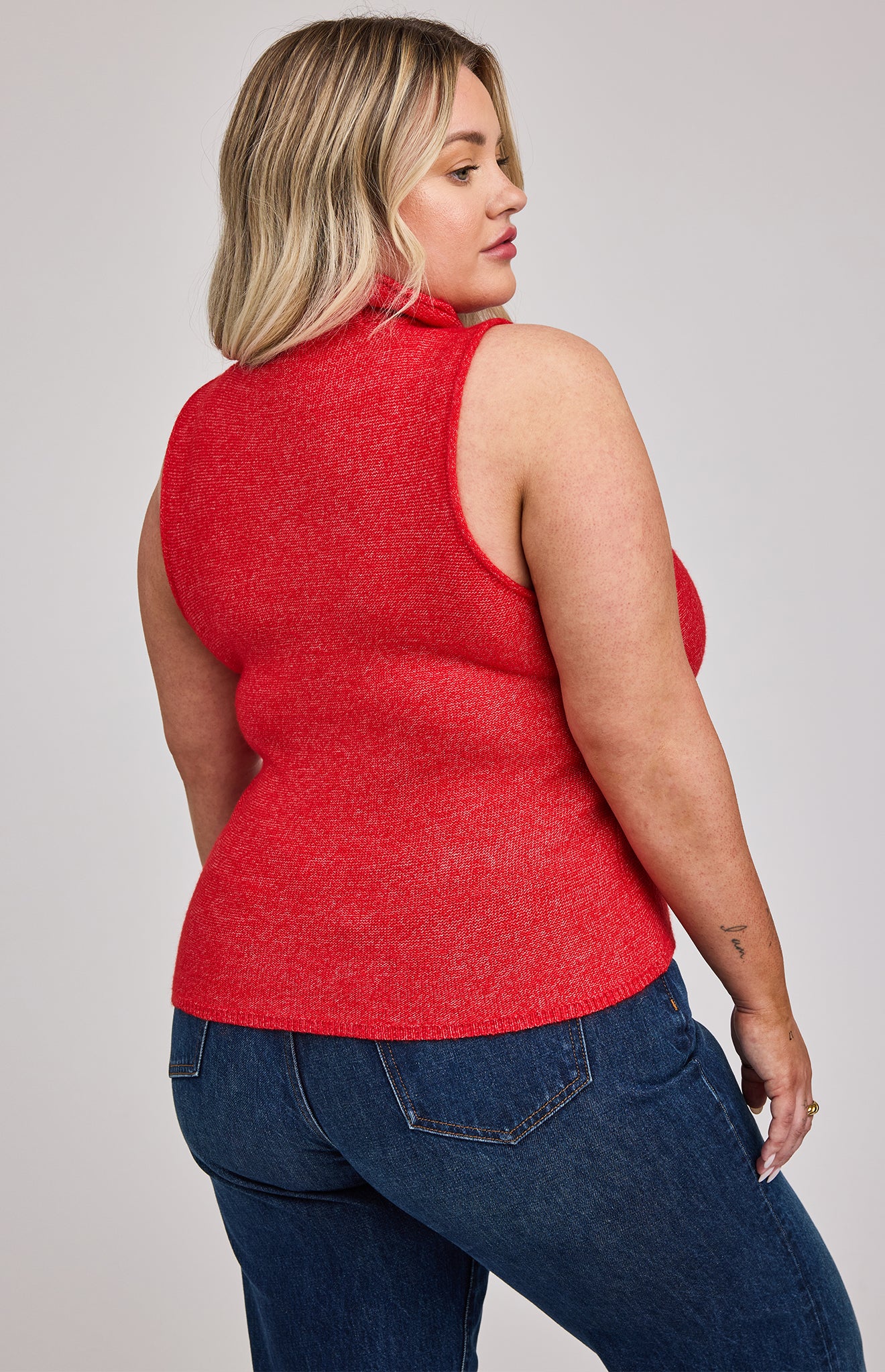 Orla Knit Sleeveless Top|color:Heather Red