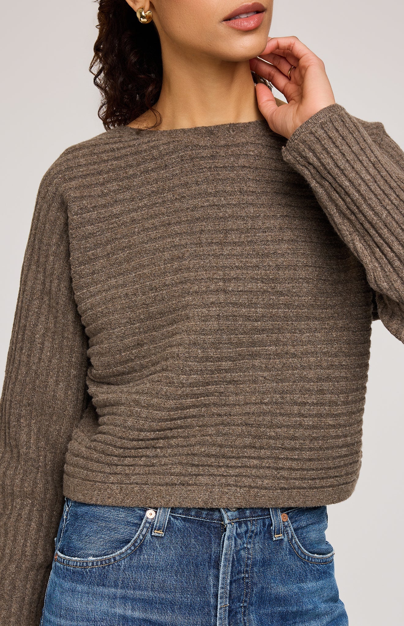 Niko Pullover Sweater|color:Heather Umber