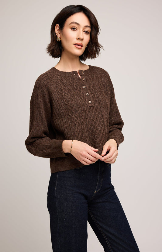 Aspen Pullover Sweater|color:Heather Chocolate