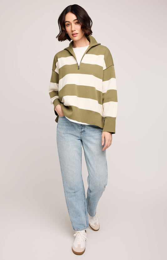 Idris Striped Sweater|color:Ivy Stripe