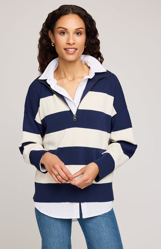 Idris Striped Sweater|color:Navy Stripe