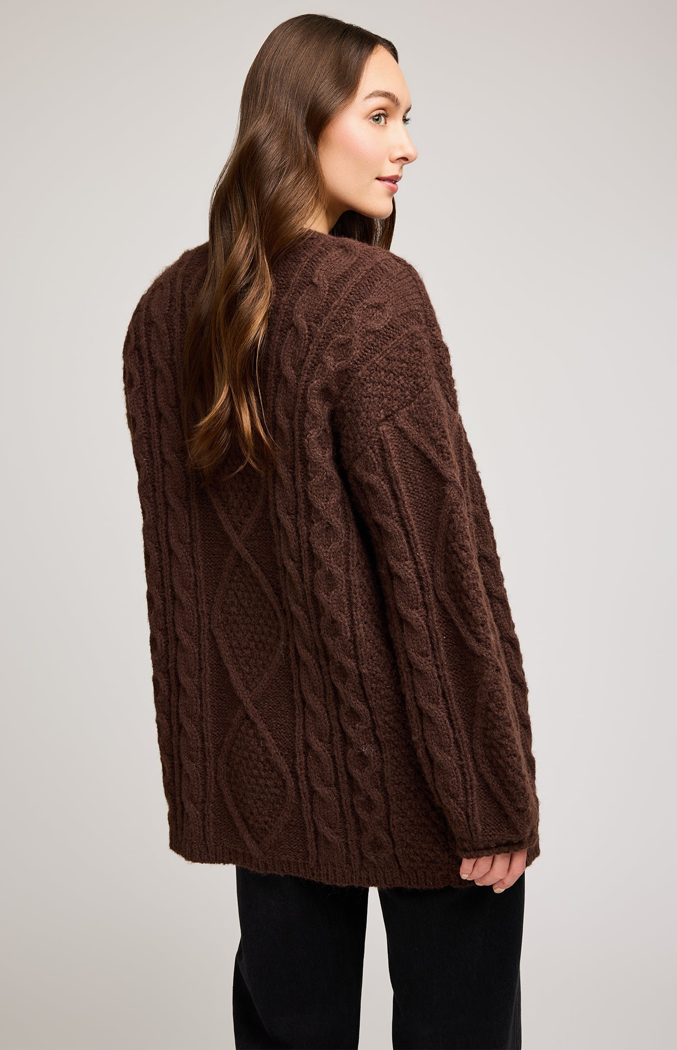 Betty Cardigan|color:Chocolate