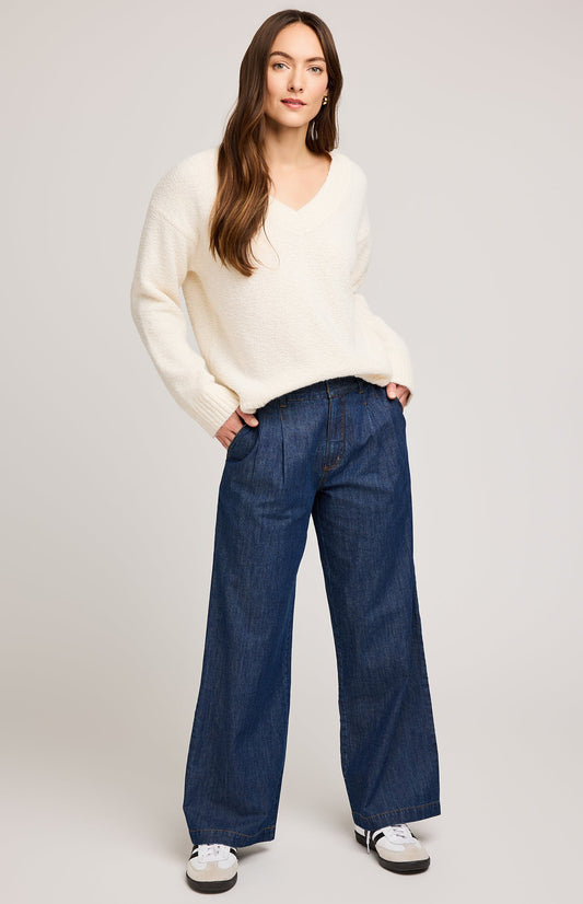 Tilda V-Neck Sweater|color:Cream