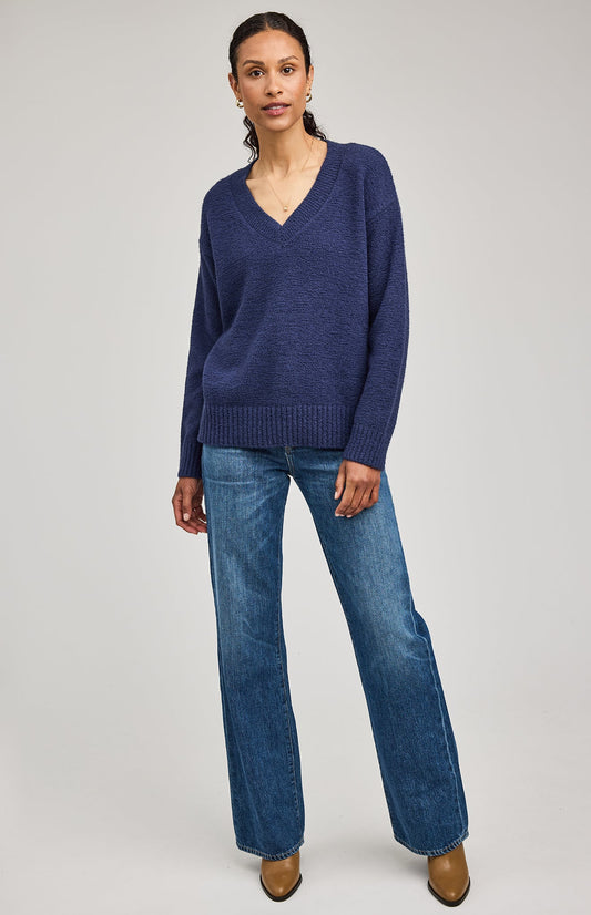 Tilda V-Neck Sweater|color:Navy