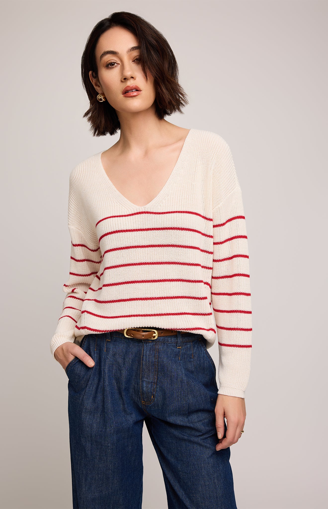 Tucker Pullover Sweater|color:Red Stripe