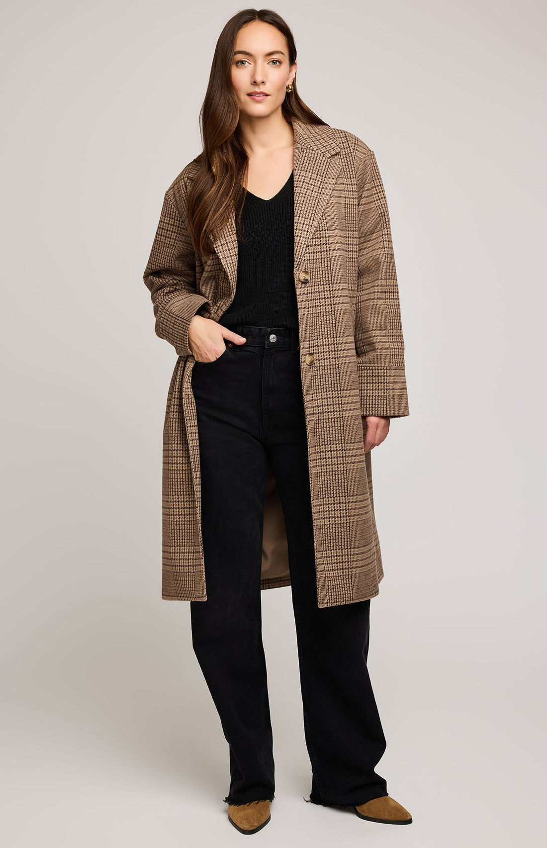 Rosamund Coat|color:Chocolate Glencheck