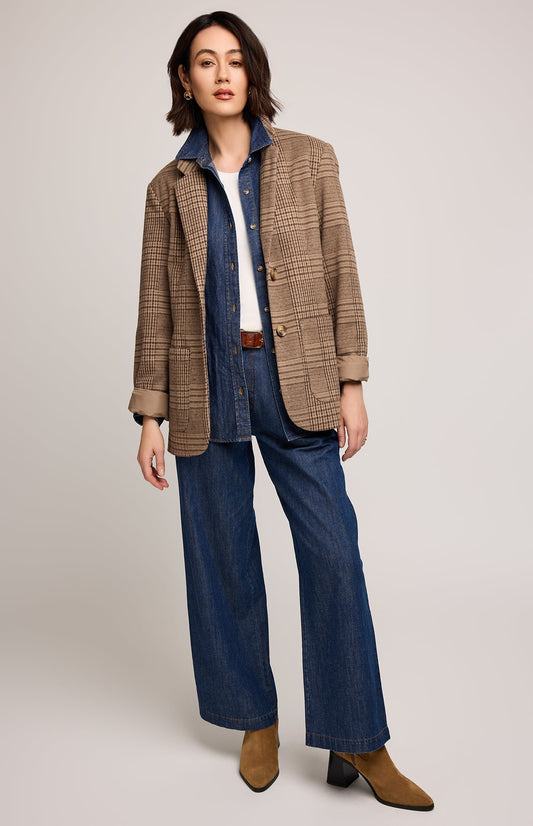 Sapphira Jacket|color:Chocolate Glencheck