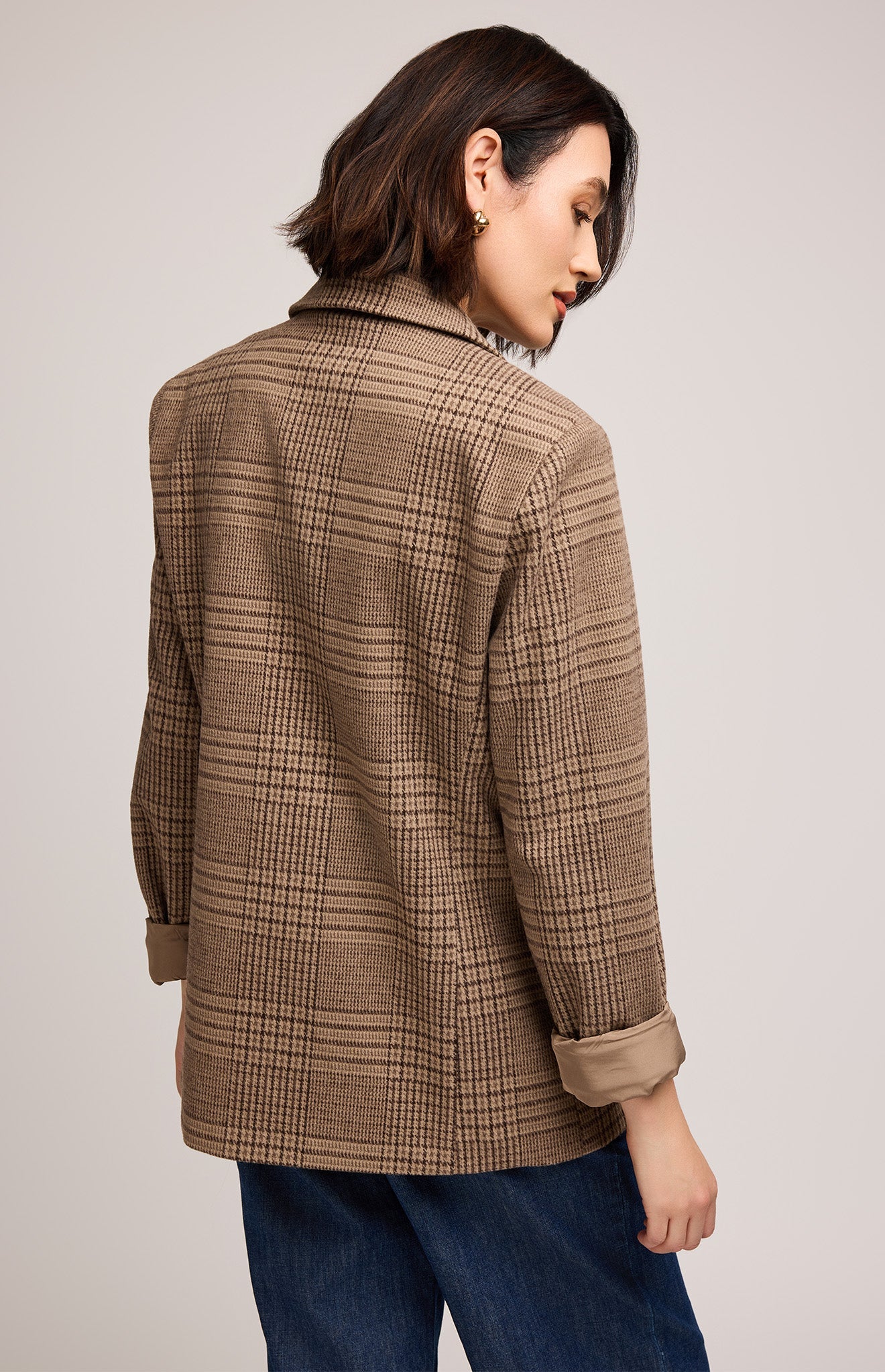 Sapphira Jacket|color:Chocolate Glencheck