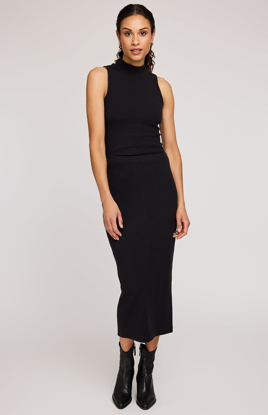 Catalina Ribbed Midi Skirt|color:Black